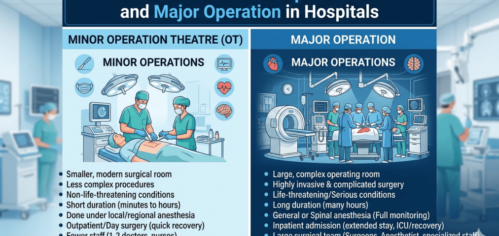 Difference Between Minor Operation Theatre and Major Operation in Hospitals