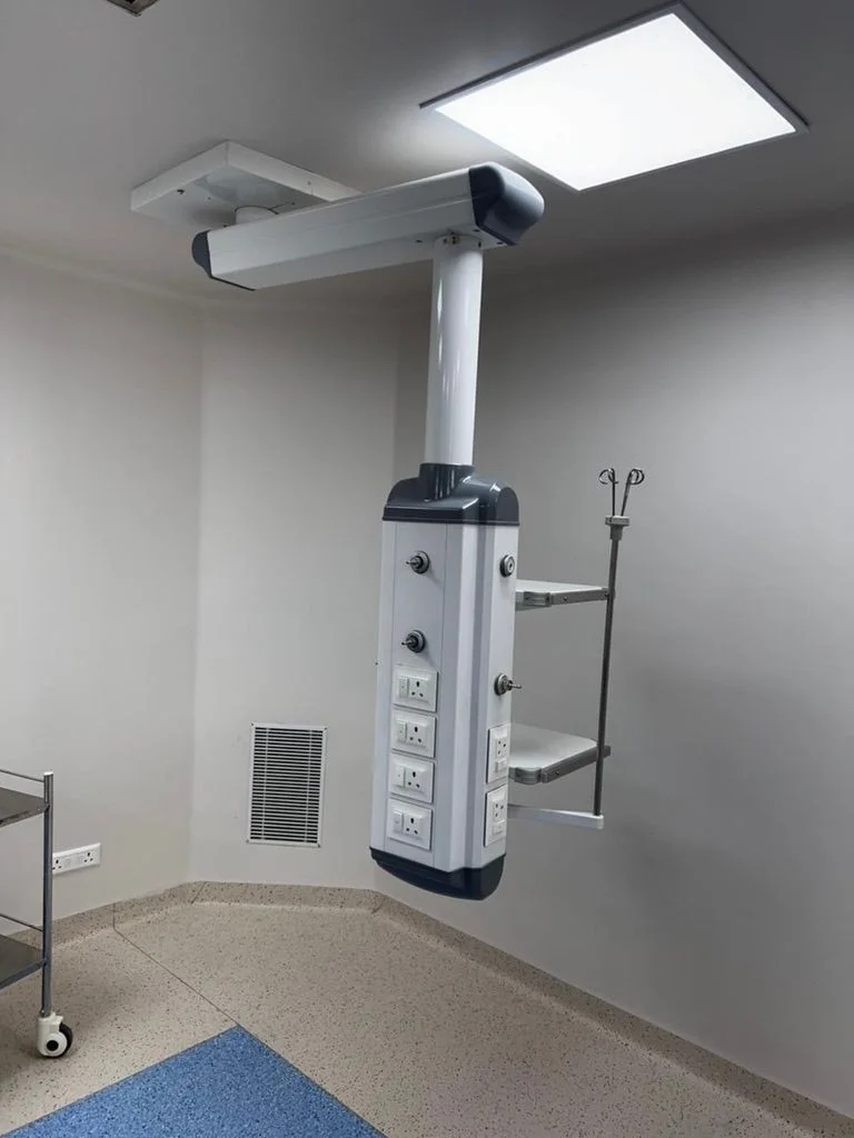OT pendant with electrical sockets and medical gas outlets installed by Gaddiel